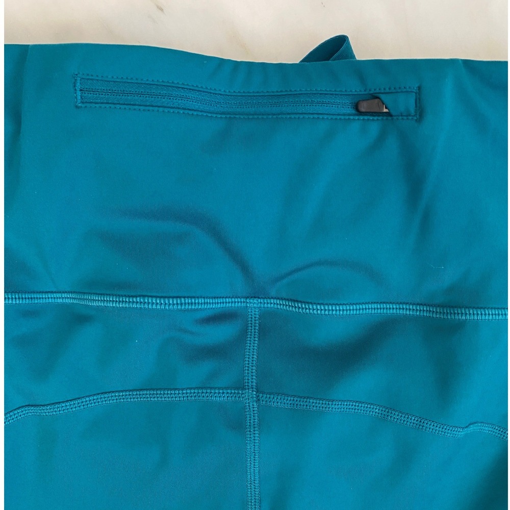 NWOT Nike Teal Leggings with Lime Swoosh Accent - Picture 11 of 12